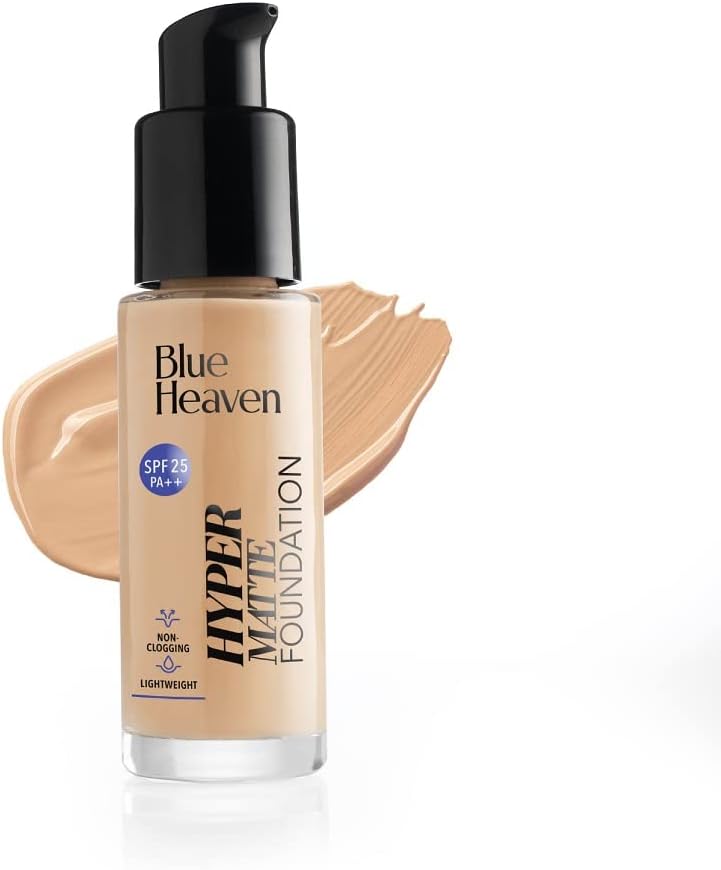 Hyper Matte Foundation for Face Makeup with SPF 25 PA++, Matte Finish, Light Weight Formula, Medium Coverage for All types of Skin, Cream 103-Natural Sand, 30ml