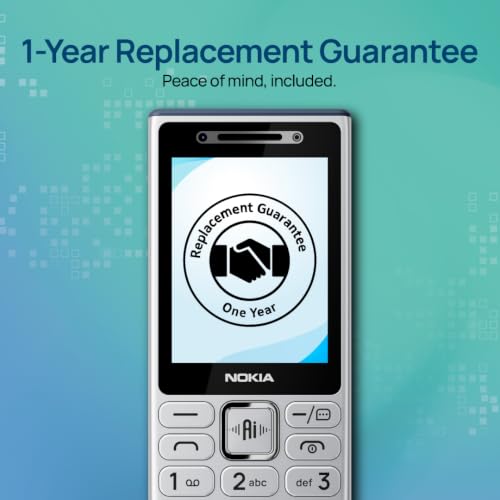 Image of Nokia 210 4G DS Keypad Mobile Phone | Video Calling & Chatting via Xpress Chat Compatible with Smartphones | Dedicated AI Button | Long Lasting Battery| Cloud Phone Apps | 1‑Year Replacement | Silver