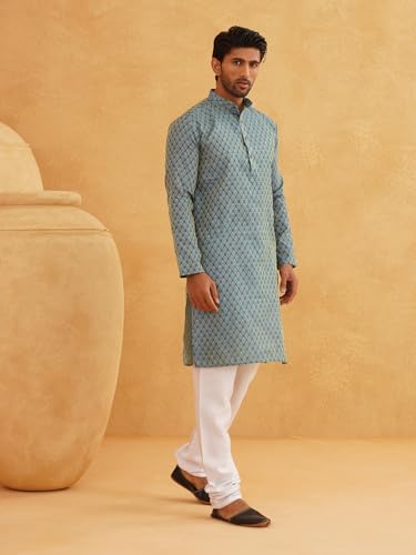 Image of SOJANYA Men's Cotton Regular Fit Casual (Since 1958 Linen Foil Printed ONLY Long Kurta