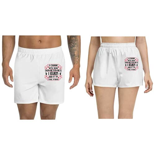UDNAG Unisex Regular fit 'Wine | I Cook with Wine, Sometimes I Even add it to The Food' Polyester Shorts [Size S/28In to XL/40In]