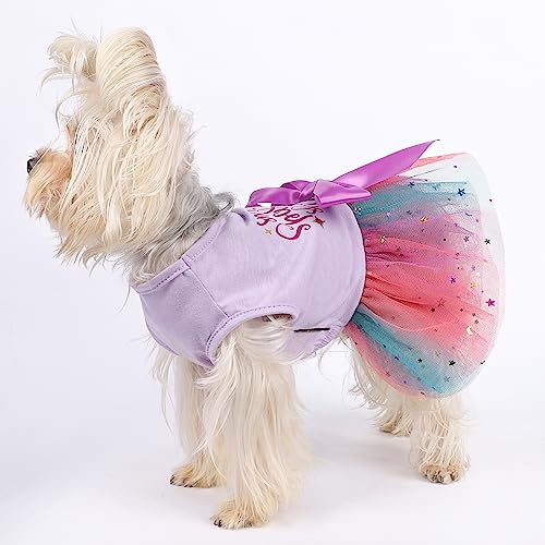 Dog Dresses For Small Dogs Girl Dog Summer Clothes Outfits Purple Puppy Wedding Dress Cute Bowknot Pet Tutu Skirt For Cats Shih Tzu Apparel (Large (Bust 16.14In), Gradient Purple) #TOP1