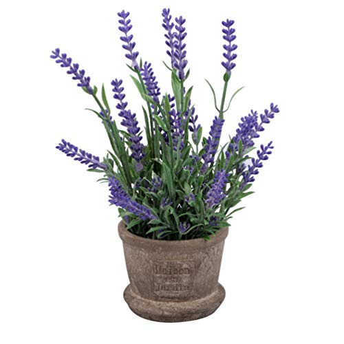 Milisten Artificial Lavender Plant in Pot 3.1X3.1X8.7 Inches Faux Lavender