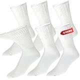 Men's Diabetic Socks - 6 Pack - White - By Zeke White 6 Pack 10-13