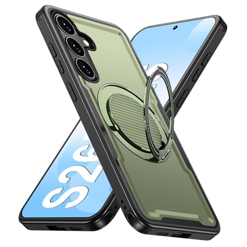 Coque Samsung S26 Plus verte antichoc anneau rotatif support magnétique robuste