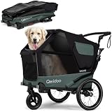 Qeridoo Nacho M | Hundeanhänger für Fahrrad | Comfort für den Vierbeiner | Fahrradanhänger Hunde mit Buggy-Funktion | Hundefahrradanhänger mit Federung, Hundebett | Hundeanhänger | Bis 35 kg