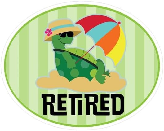CafePress Retired Funny Retirement Medium Die Cut Sticker, 5.75" x 5.75" Glossy Finish
