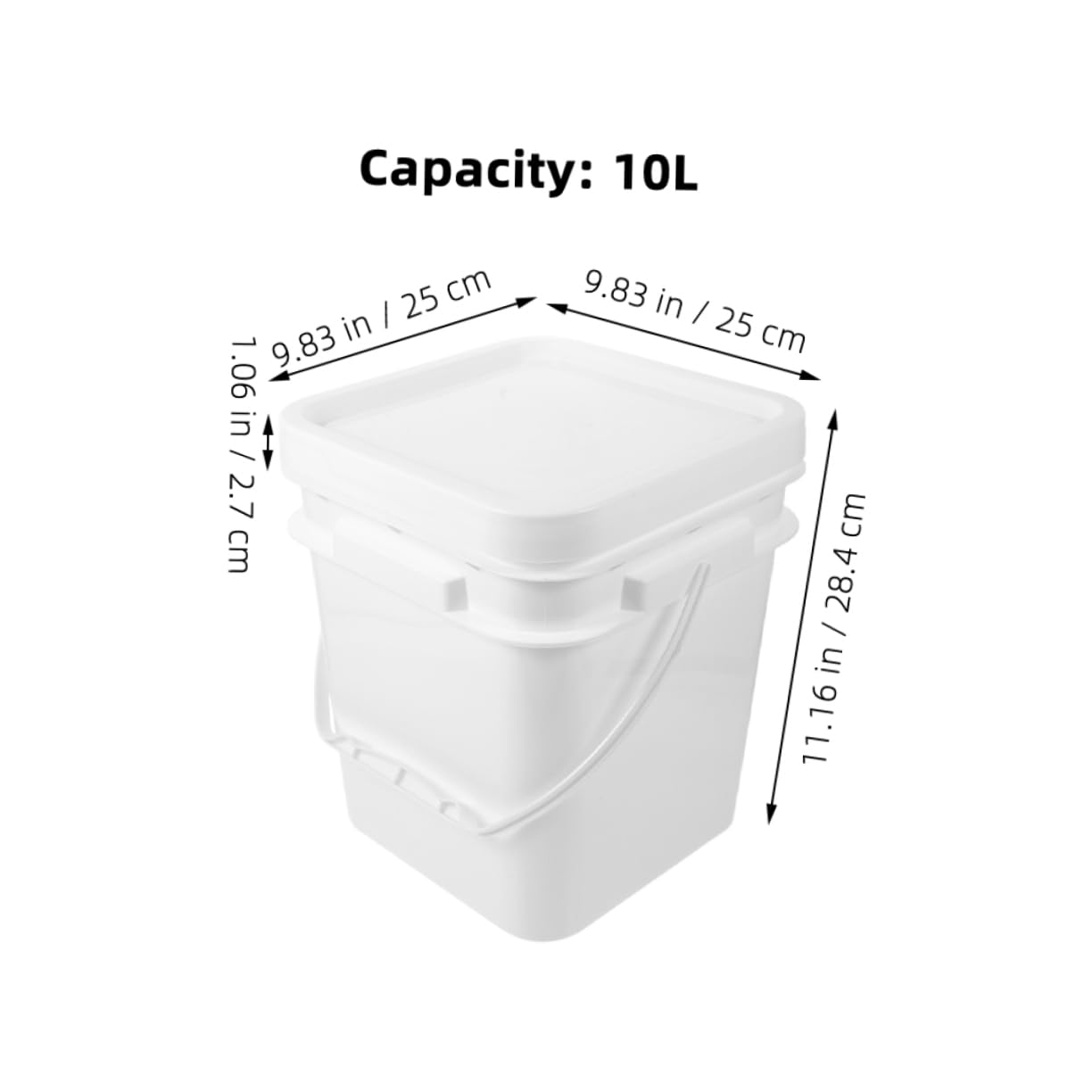 Ciieeo 2 Cubos De Pintura De Plástico Tapa Contenedor Vacío para Almacenar Multifuncional