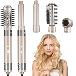 5 in 1 Hair Air Styler – Rotating Hair Dryer Brush 110000 RPM for Fast Drying & Hot-Air Automatic Wrap for Curling, Frizz-Free Blow Dryer Brush for Straightening Volumizing No Heat Damage