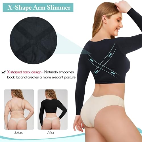 LODAY Upper Arm Shaper for Women Faja Post Surgery Slimming Compression Sleeves Shapewear Tops