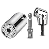 105 Degree Right Angle Drill+Universal Socket,Professional Multi-Function Ratchet Wrench Power Drill