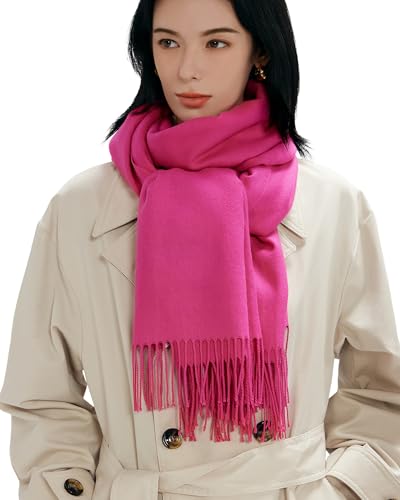 maamgic Pashmina Shawl for Women – Soft Lightweight Wrap for Wedding, Travel, Evening, Party – Elegant Scarf for All Seasons Solid Rose4