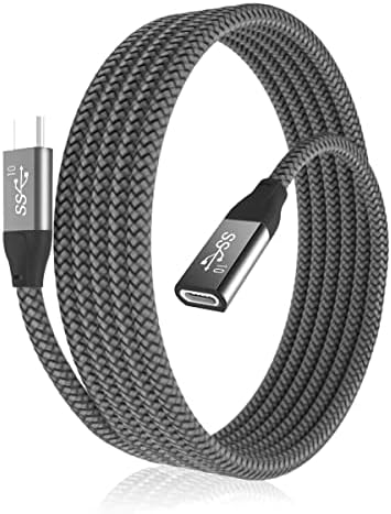 USB Type C Extension Cable 1M, USB-C 3.1 Gen2 10Gbps Female Male Extended Adapter,Thunderbolt 3 Extender Cord for Magsafe Charger,iPhone 11 12 13 14 Mini Pro,MacBook,iPad 8th 9th Pro Air 4th