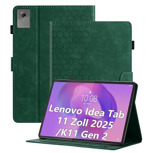 Étui en Cuir PU Lenovo K11 Gen 2 Coque Fine de Protection Finition Premium Vert