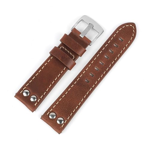Bracelet en cuir interchangeable MENGKEG robuste 22mm rivets