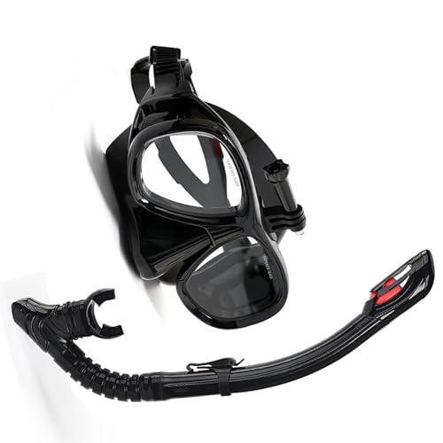 Vikye Set de Máscara de Snorkel, Máscara de Buceo sin Marco con Snorkel Superior Plegable y Montura para Cámara de Acción para Viajes Subacuáticos miniatura 2
