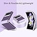 SAMONPOW for Samsung Galaxy Z Flip 4 Case with Upgraded Hinge Protection Dual Layer Hard PC Soft TPU Bumper Full Body Shockproof Flip 4 Phone Case for Galaxy Z Flip 4 5G (Purple)