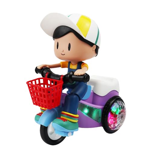 Triciclo Da Acrobazia Con E Danza,Giocattoli Motocicletta ad Azione Rotante | Luci Rotanti Melodie Divertente Gioco Per Casa Viaggio Bambini In Età Prescolare