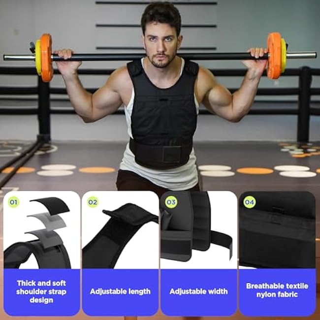 Adjustable Weighted Vest Men 13-22lbs Body Weight Vests Fast Adjust Weight Vest for Women Workouts Equipment for Strength Training Running (Adjustable 13~22LB)