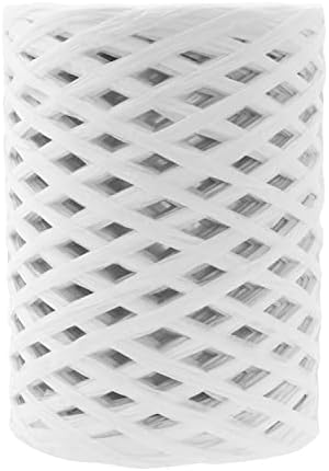 Mandala Crafts White Raffia Ribbon for Gift Wrapping Ribbon - 100 Yds Raffia Natural Ribbon Bulk Packing Ribbon Raffia String - Twisted Paper Ribbon for Crafts Weaving