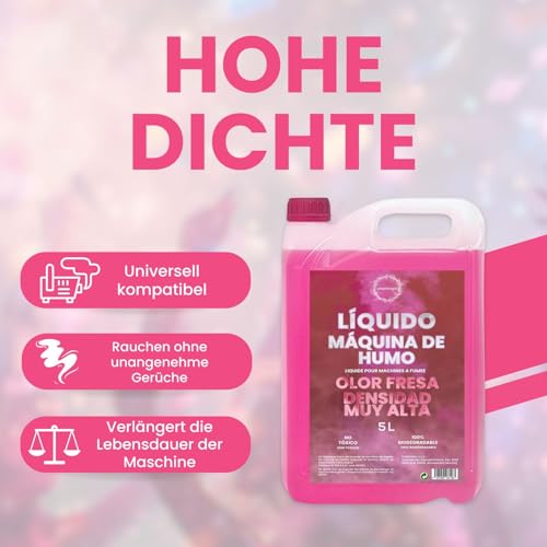 Plantawa Flüssigkeit für Rauchmaschine, Erdbeerduft, sehr hohe Dichte, 5 l