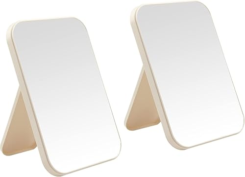 Miniatura 8 de Nutair Espejo de maquillaje de escritorio, espejo de princesa portátil de 8 pulgadas, escritorio de mesa para colgar en la pared, espejo cuadrado de