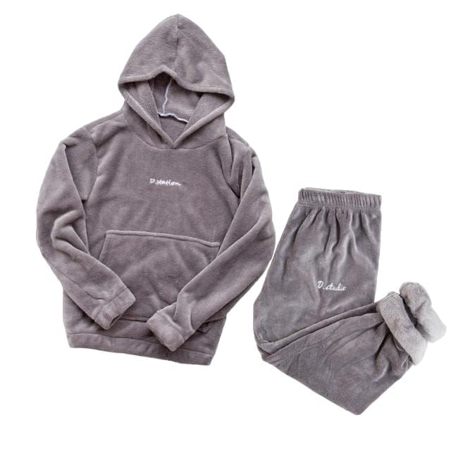 Fleece Pajamas for Women Soft Comfy Fluffy Pajamas Set Pullover Pants Plush Warm Clothes for Winter Sleepwear Pack of 1 Free Size Hoodie and Pocket (28 Till 32)-image-14