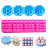 Famimkr Silicone Massage Bar Soap Molds Silicon Molds for Soaps Making, Handmade Soap Molds 2pcs (Re