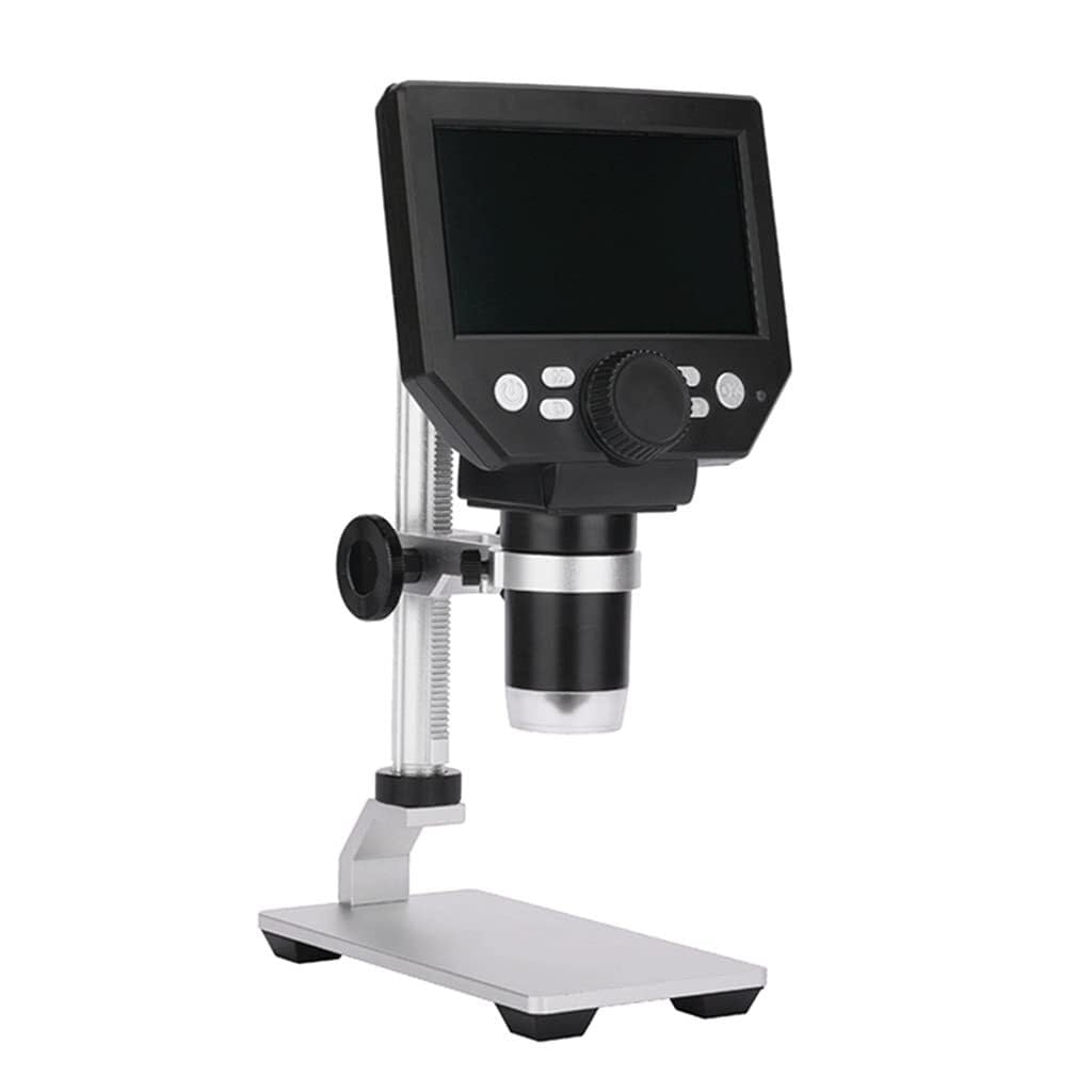 ASerZenith Usb Digital Microscope 1-1000X Magnification, 4.3" Lcd Hd Camera With Metal Stand, Rechargeable For Soldering & Inspection