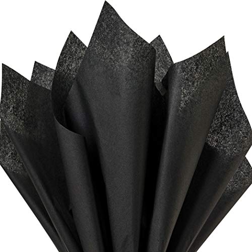 100 pc Mighty Gadget (R) Solid Black Tissue Wrapping Paper - 15” x 20”