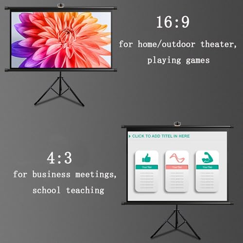 Pantalla para proyector universal con trípode 72 pulgadas miniatura 6