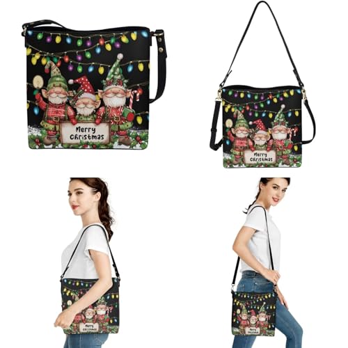 Image of HUGS IDEA Leather Purses and Handbag for Women Bucket Bag with Wrist Wallet 2 Packs