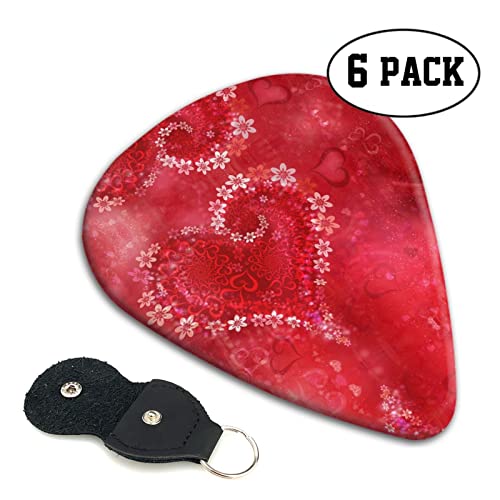 Lot de 6 médiators pour guitare acoustique, guitare électrique, basse, ukulélé Motif cœur rouge - Les Beatles, Paul McCartney, John Lennon, RIngo Starr, George Harrison Lot de 6 médiators pour guitare acoustique, guitare électrique, basse, ukulélé Motif cœur rouge – Image 3