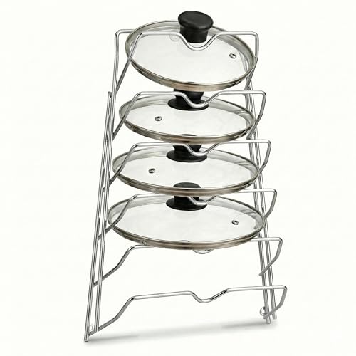 Evelots 6-Tier Pot Lid Organizer for Cabinet Door or Pantry