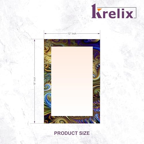 Image of KERLIX 12x18 Inch Rectangular Wall Mirror - CNC Polished Finish, Modern Decorative Mirror for Bathroom, Bedroom, Living Room & Entryway