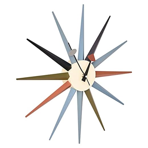 Telechron Classic Wooden Sunburst Clock, Multi