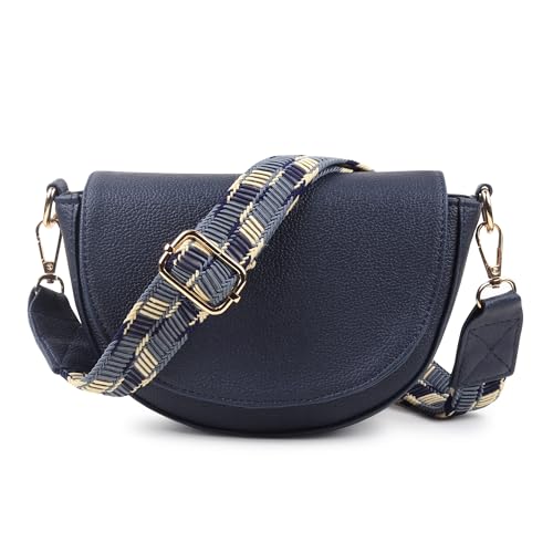Sac à bandoulière femme demi-lune tendance sangle large réglable