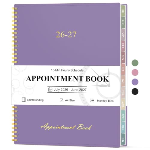 Libro de citas 2026-2027 semanal mensual, planificador por horas académico de julio a junio