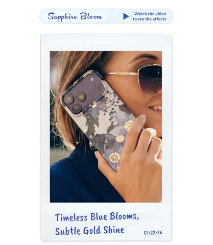LONLI Hue - Sapphire Bloom Blue Flower Magnetic Phone Case - image 2