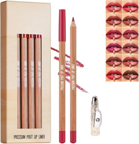 12PCS Waterproof Lip Liner Pencil Set – Matte Long Lasting Smudge-Proof Lipliners in Nude Brown & Pink for Versatile Lip Looks（Light-12PCS）