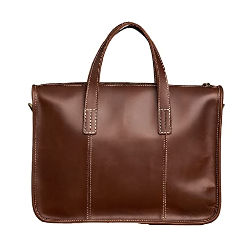 Leather Men's Briefcase Large Capacity Business Bag Black Male Shoulder Laptop Bag