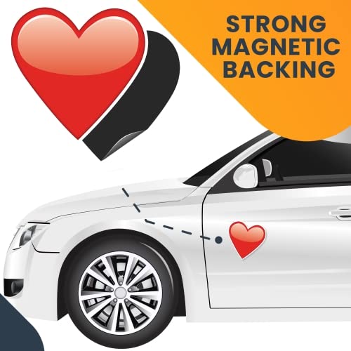 Magnet Me Up Red Heart Emoticon Magnet Decal, 5 Inch, Cute Self-Expression Decorative Magnet For Car, Truck, Suv, Or Any Other Magnetic Surface #TOP3