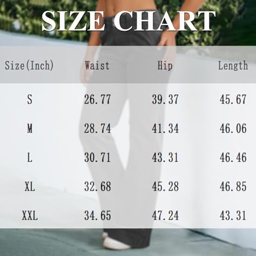 Women Stretch Twill Wide Leg Pants Casual Straight Leg Chino Pants High Waisted Dressy Flare Pants with Pockets3