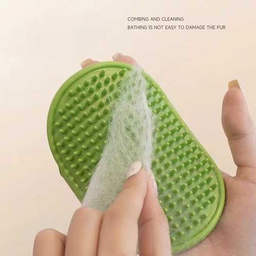 Escova de silicone para animais de estimação - Escova de banho de borracha flexível para cães com al