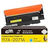 HAUT RENDEMENT – Jusqu’à 1000 pages : Toner compatible pour HP 117A Noir offrant un rendement supérieur (1000 pages pour le toner 117A Noir et 700 pages pour chaque toners couleurs : Cyan, Magenta et Jaune, à 5% de couverture papier A4) pour des impressions nettes et durables, idéale pour un usage quotidien ou professionnel. Remplace HP W2070A W2071A W2072A W2073A