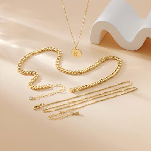 Layered Initial Necklaces for Women 14K Gold Plated Letter A-Z Pendant Necklace Cute Choker Necklace for Women Stackable Necklaces Name Necklaces Jewelry Gifts for Women Trendy4