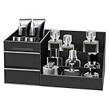KOSLEOW Make up Organizer con Cassetti, Portatrucchi Bagno per Makeup, Skincare, Profumi - Cassettiera Trucchi, Organizzatore Trucchi per Camera Toeletta, Regalo per Uomo (Nero)