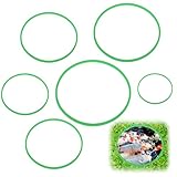Guduling 15pcs Fish Feeding Ring,Aquarium Floating Plant Barrier,5 Sizes Round Betta Feeding Ring for Fish Tank Accessories - Green - Image 1