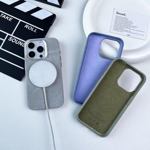 Housse de protection de luxe iPhone 15 Pro cuir bleu - 5