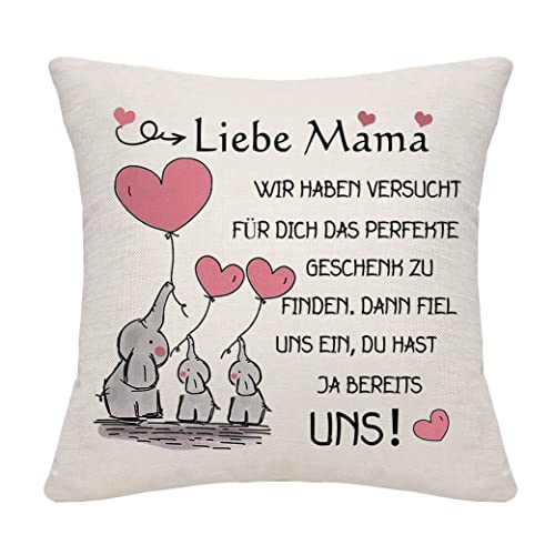 Bommex Geschenk für unsere Mutter Kissenbezug für unsere Mutter Geschenk für Mutter von Tochter Sohn Mama Kissenbezug von Kindern Mama Geburtstagsgeschenk (unsere Mama)