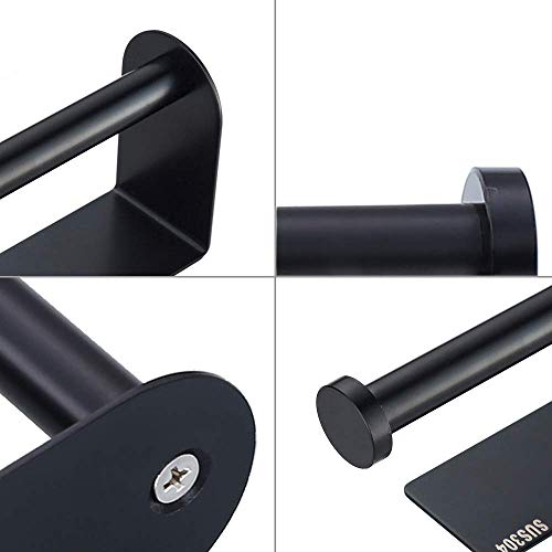 Toilet Paper Holder, Self Adhesive TocTen 304 Stainless Steel Rustproof Toilet Paper Roll Holder, No Drilling Design Easy to Install, The Bathroom Accessory Suitable for Office,Kitchen, Bathroom-Black